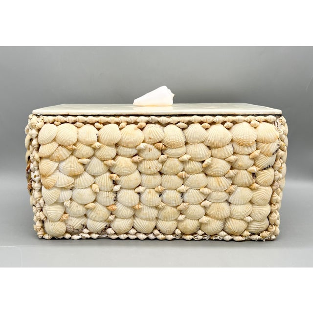 Contemporary Vintage Coastal Shell Box – Philippine Shellcraft Decorative Storage – Organic Modern / Boho Coastal For Sale - Image 3 of 18