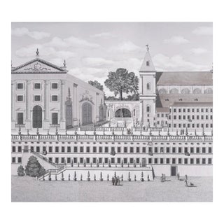 Sample - Schumacher x Johnson Hartig Piazza Firenze Panel Set in Grisaille For Sale
