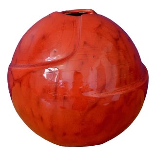 Italian Red Meteorite Vase For Sale