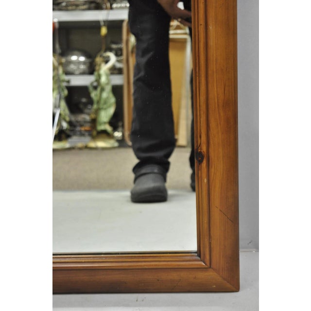 Late 20th Century Vintage French Country Style Solid Pine Wood Sculpted Arch Wall Mirror For Sale - Image 5 of 10