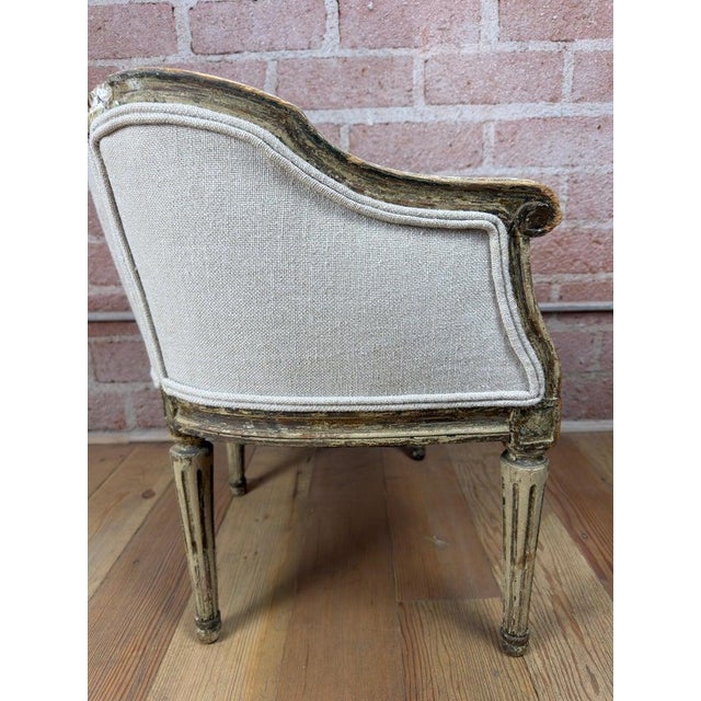 Antique French Louis XVI Petite Corbeille Vanity Chair For Sale - Image 11 of 17