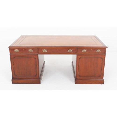 Georgian Mahogany Partners Desk, 1920s For Sale - Image 4 of 6