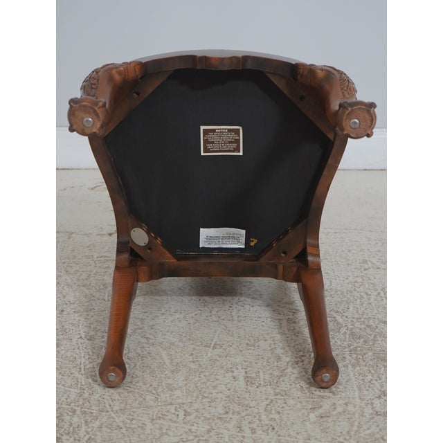 Set of Eight Baker George III Chippendale Style Burl Walnut Dining Room Chairs For Sale - Image 17 of 18