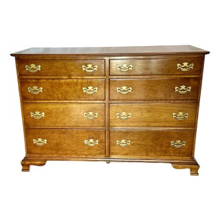 Leopold Stickley Solid Cherry Double Dresser in Traditional Colonial Style For Sale