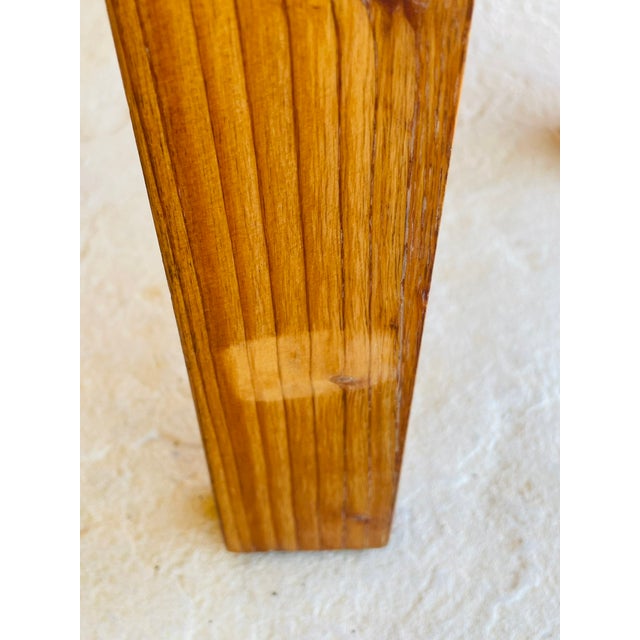 Vintage Fir Wood Stool with Fins, 1970s For Sale - Image 11 of 18