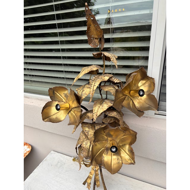 Oversize Modernist Flowers Metal Sconce, Circa 1960 For Sale - Image 4 of 6