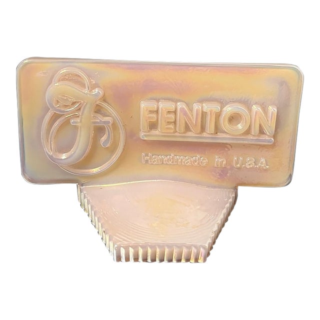 Vintage Fenton Iridescent Carnival Glass Counter Display Dealer Sign For Sale