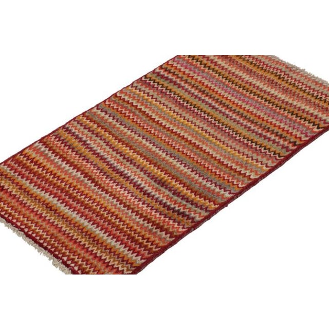 Rug & Kilim 1950s Vintage Persian Tribal Rug in Polychromatic Chevron Patterns by Rug & Kilim For Sale - Image 4 of 7