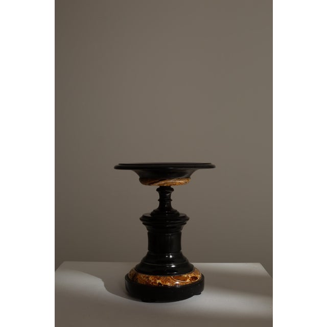 19th Century French Black Marble Tazza Candle Holder For Sale In Greensboro - Image 6 of 18