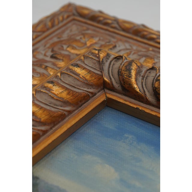 Traditional 1980s European Valley Oil on Canvas City by River Painting - Signed For Sale - Image 3 of 9