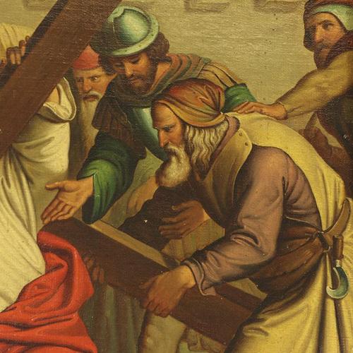 Stations of the Cross, 1910s, Oil Painting For Sale - Image 3 of 9
