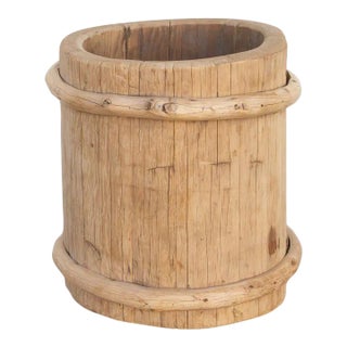 Bleached Wood & Bamboo Container For Sale