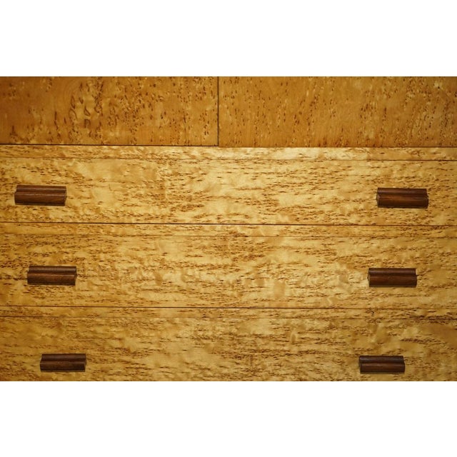 Tan Art Deco Burr Maple Housekeepers Linen Cupboard For Sale - Image 8 of 18
