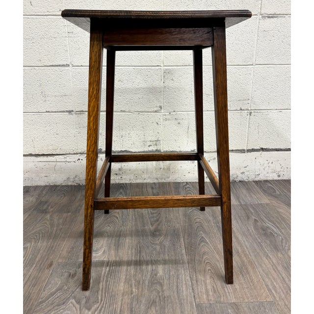 Wood Antique Mission Arts and Crafts Style Oak Side Table For Sale - Image 7 of 8
