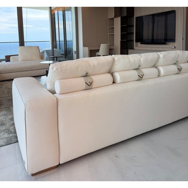 Modern Elegant Fendi Sectional Sofa With Lounger For Sale - Image 3 of 9