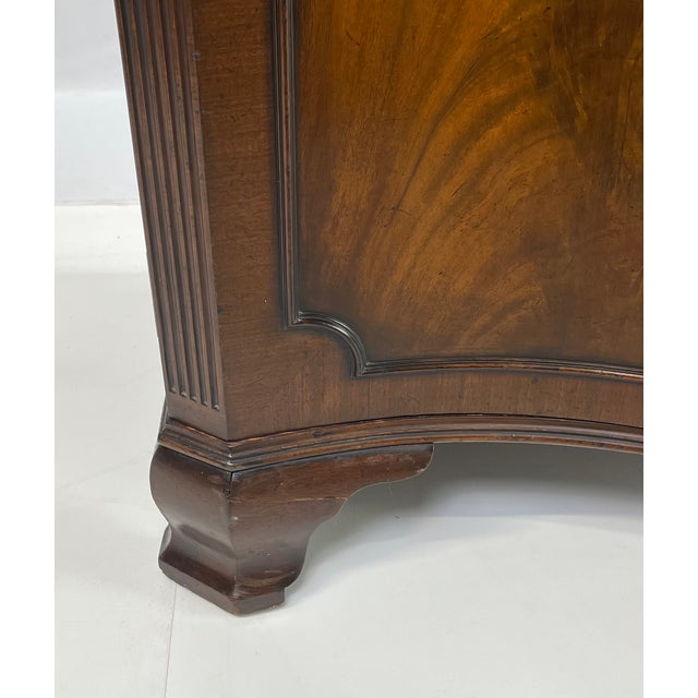 Wood Antique George III Style Flame Mahogany Serpentine Wardrobe For Sale - Image 7 of 13