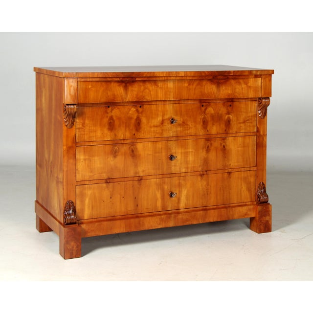 Large antique late biedermeier chest of drawers southwestern germany cherry wood mid-19th century. dimensions: h x w x d:...