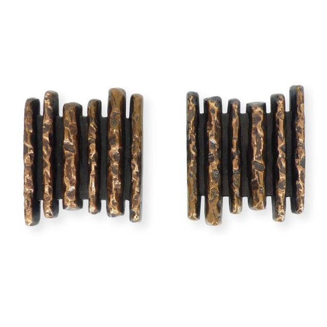 Black Brutalist Bronze Door Handles from Alpan, Germany, 1970s, Set of 2 For Sale - Image 8 of 11