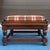 Late 20th Century Vintage Ethan Allen Old Tavern Antiqued Pine Ottoman With Red Plaid Cushion For Sale - Image 5 of 11
