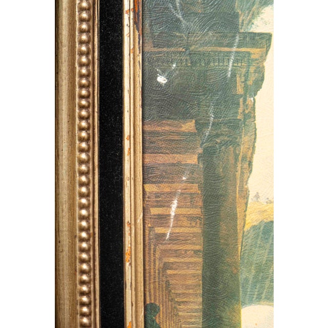 Vintage Old World Architectural Ruins Prints After Hubert Robert in Ornate Gilt Frames, Pair For Sale - Image 16 of 18