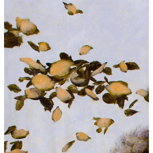Intoxicants by Dana Hawk | Oil on panel Portrait of a woman with flowing hair and flowers. For Sale - Image 4 of 5