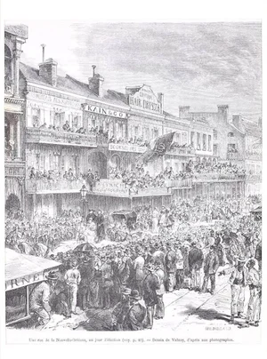 Un jour d'élection - Original Lithograph by H.-T. Hildibrand - 1880 1880
