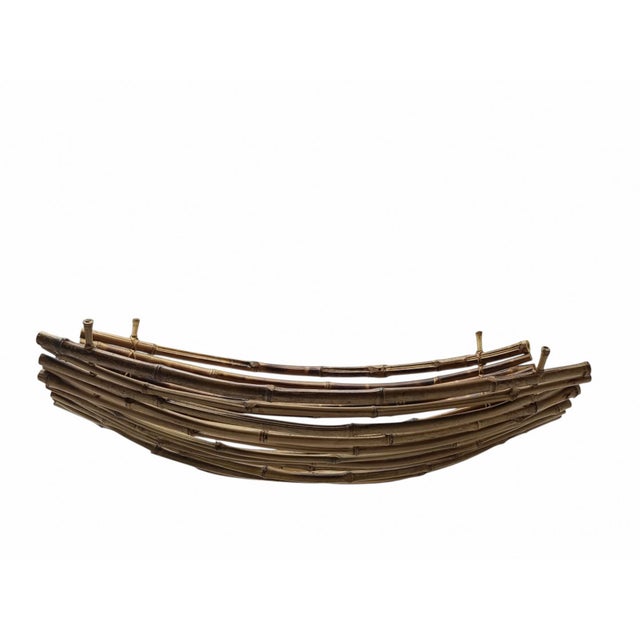 Mid-Century Modern Artistic Centerpiece in Natural Bamboo, Italy, 1960s For Sale - Image 3 of 10