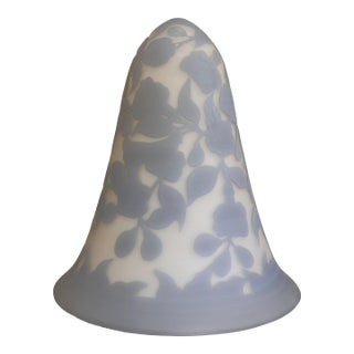 Vintage Cameo Style Periwinkle Blue Lamp Shade After Emile Galle For Sale