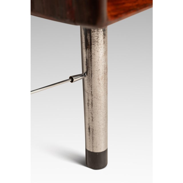 Bespoke 6ft Danish Mid-Century Modern Sofa Table / Display / Bookcase in Rosewood W/ Glass Sliding Doors, Denmark, C. 1960s For Sale - Image 18 of 18
