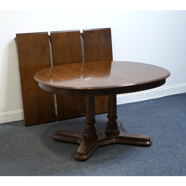 Ethan Allen Classic Manor Solid Maple 98" Oval Double Pedestal Dining Table 15-6034 For Sale In Kansas City - Image 6 of 9