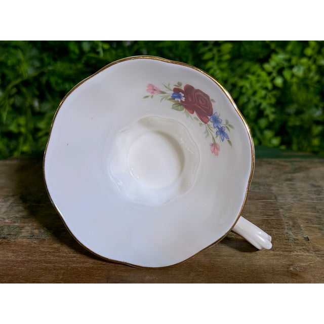 Royal Albert Vintage Royal Albert "Somerset" Fine English Bone China Tea Cup & Saucer For Sale - Image 4 of 10