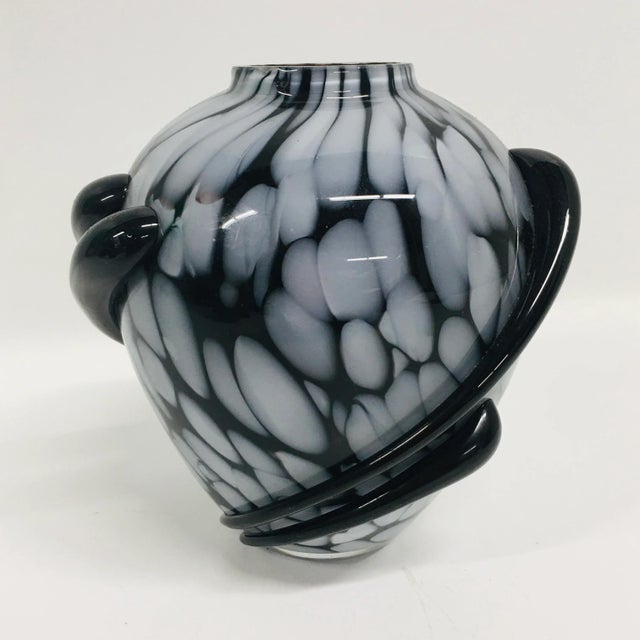 1970s 1970s Hand Blown Art Glass Vase For Sale - Image 5 of 5