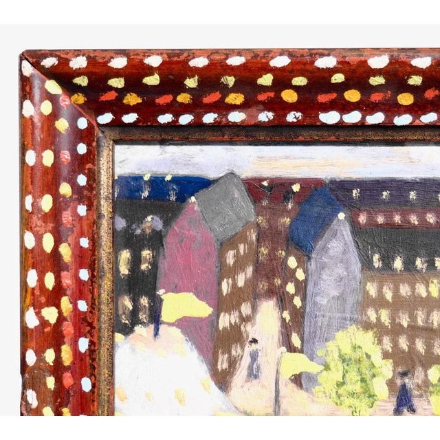 1920s Naivistisk Circus in Town Painting For Sale - Image 5 of 6