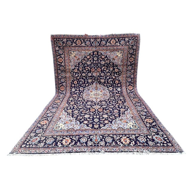 Persian 7'0 X 10'8 Persian Fine Kashan Area Rug For Sale - Image 3 of 11