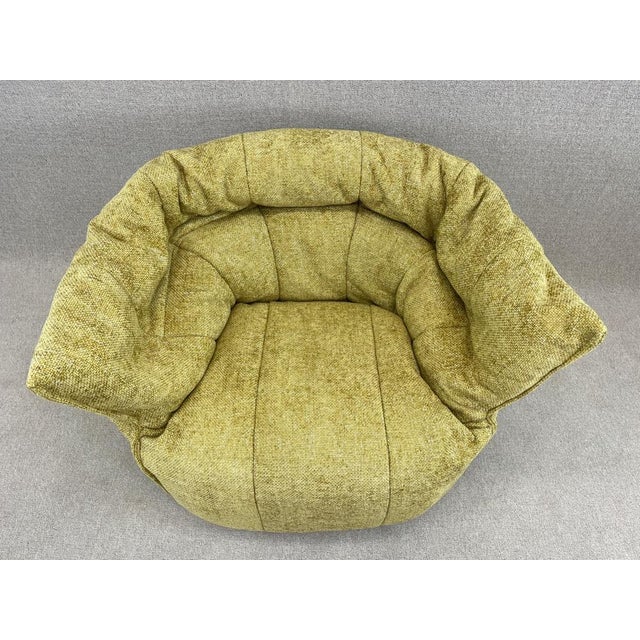 Ligne Roset Set of Vintage Brigantin Armchair & Ottoman in Fabric from Ligne Roset, 1980s For Sale - Image 4 of 18