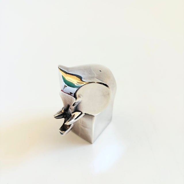 Mid-Century Modern Dansk Silver Plated Elephant Figurine For Sale - Image 3 of 7