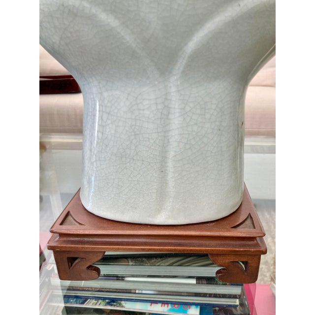 Ceramic Celedon Ceramic Asian Table Lamps - a Pair For Sale - Image 7 of 12
