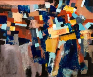 "A Glazing Medley" Abstract Expressionist Oil on Canvas Painting