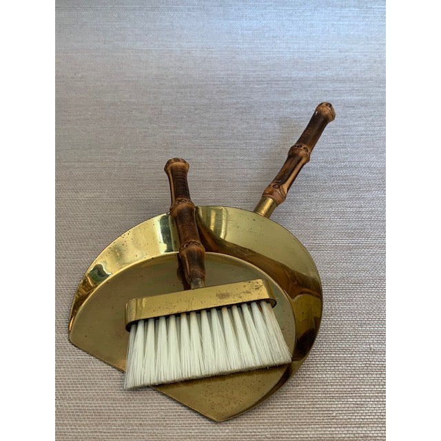 Italian Bamboo and Brass Dining Table Dustpan and Brush Chairish