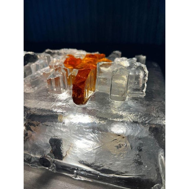 Glass Vintage Italian Sculptural Glass Wall Light from Poliarte, 1970s For Sale - Image 7 of 15