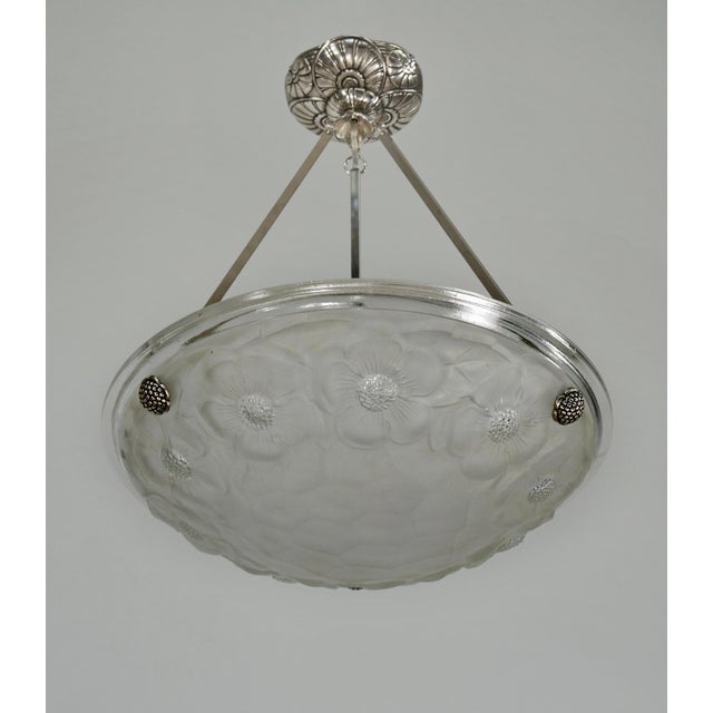 1920s French Art Deco Pendant Light by Jamain & Degue 1930 France For Sale - Image 5 of 13