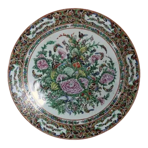 Large Chinese Export Famille Rose Porcelain Thousand Butterfly Plate