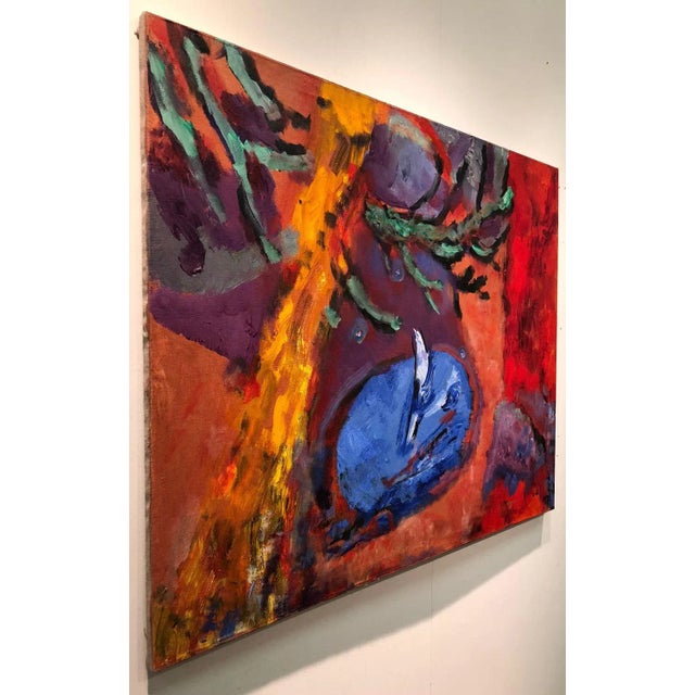 Early 21st Century Desert Moon, Abstract and Colorful, Oil Painting on Canvas, Red Warm Background, 2012 For Sale - Image 5 of 8