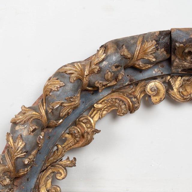 Late 18th Century Original Gilt and Painted Architectural Arch Fragment, Portugal For Sale - Image 4 of 11
