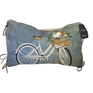 Brooks Brothers Decorative Accent Pillow Features Bicycle & Pumpkins