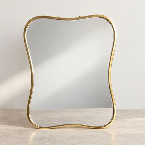 Mid 20th Century Italian Brass Shield-Shaped Table Vanity Mirror by Gio Ponti, 1950s For Sale - Image 5 of 11