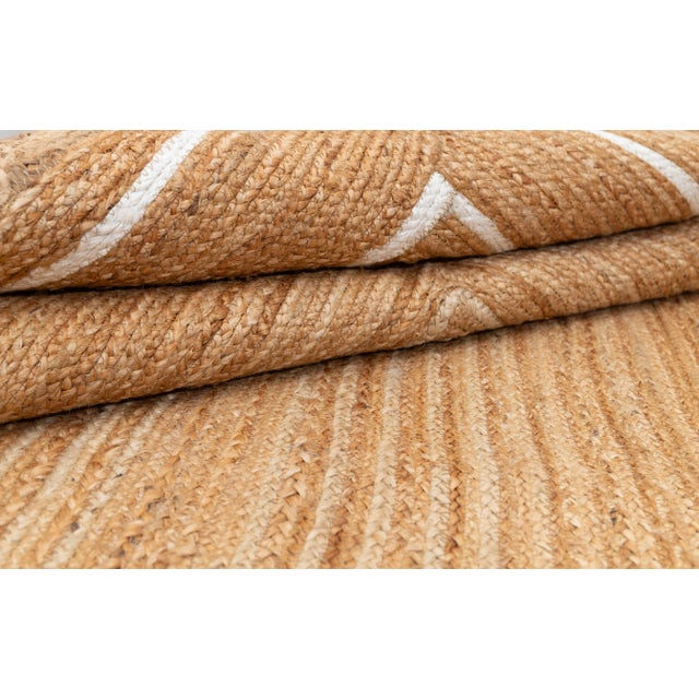 White Natural Jute Wave Scallop 9x12 Ft. For Sale - Image 9 of 12
