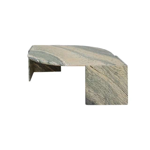 Contemporary Mid 20th Century Eye-Shaped Marble Coffee Table For Sale - Image 3 of 10