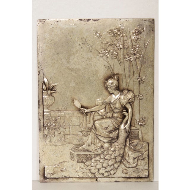 Neoclassical Renaissance Revival Style Silver Plated Metal Relief Plaques - A Pair For Sale - Image 3 of 13