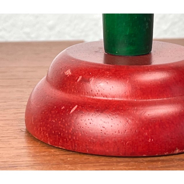Postmodern Wood Yellow Green Red Model Monokel Candleholder from Ikea, 1980s For Sale - Image 12 of 14